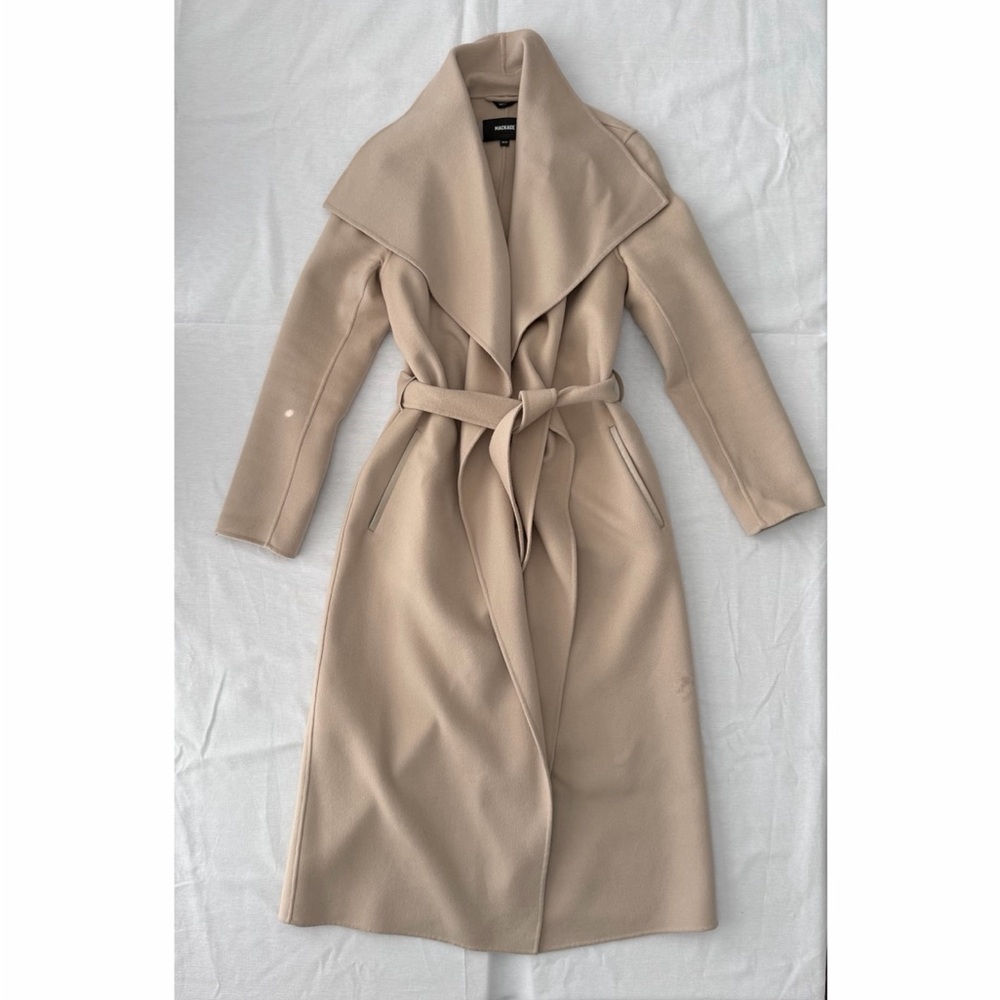 Mackage Mai Double-faced Wrap Coat in Taupe Size XS